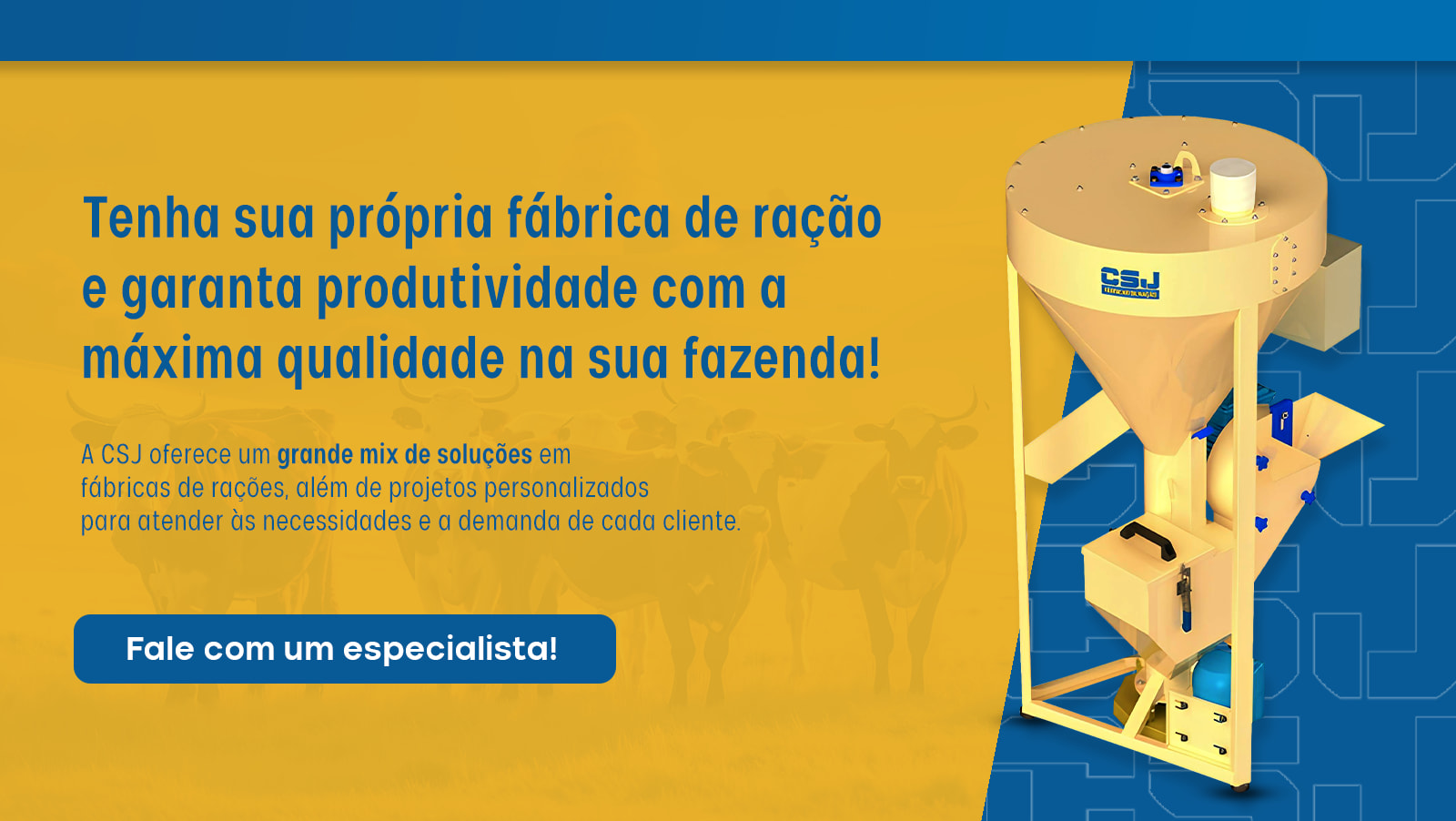 Tenha sua própria fábrica de ração e garanta produtividade com a máxima qualidade na sua fazenda! Fale com um especialista